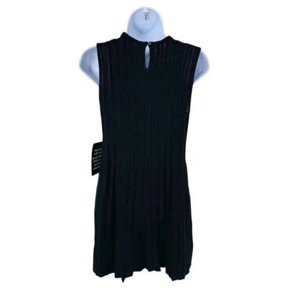 Pomander Place NEW Black Knit Adi Sleeveless A Line Classic Mini Dress Size L